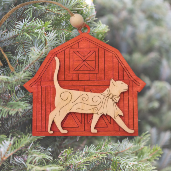 gårdsdyr ornament katt